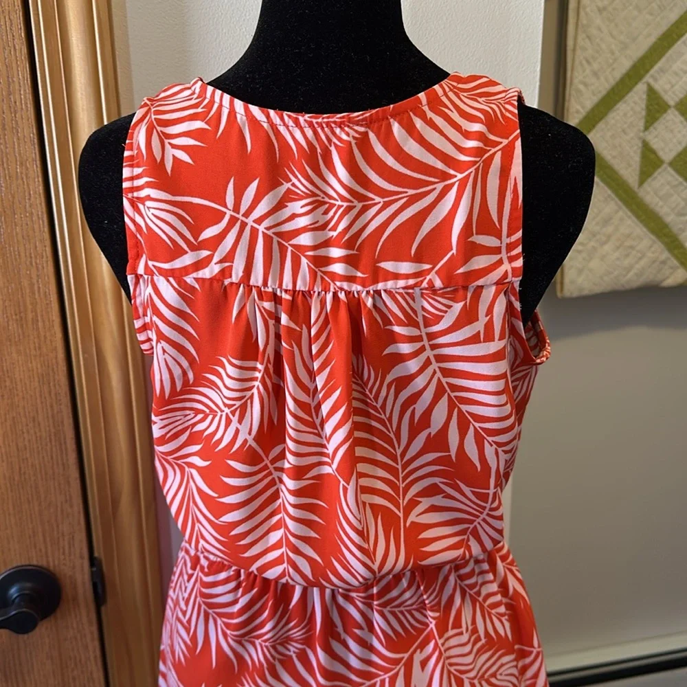41 Hawthorn Orange and White Leaf Print Dress - Picture 6 of 9
